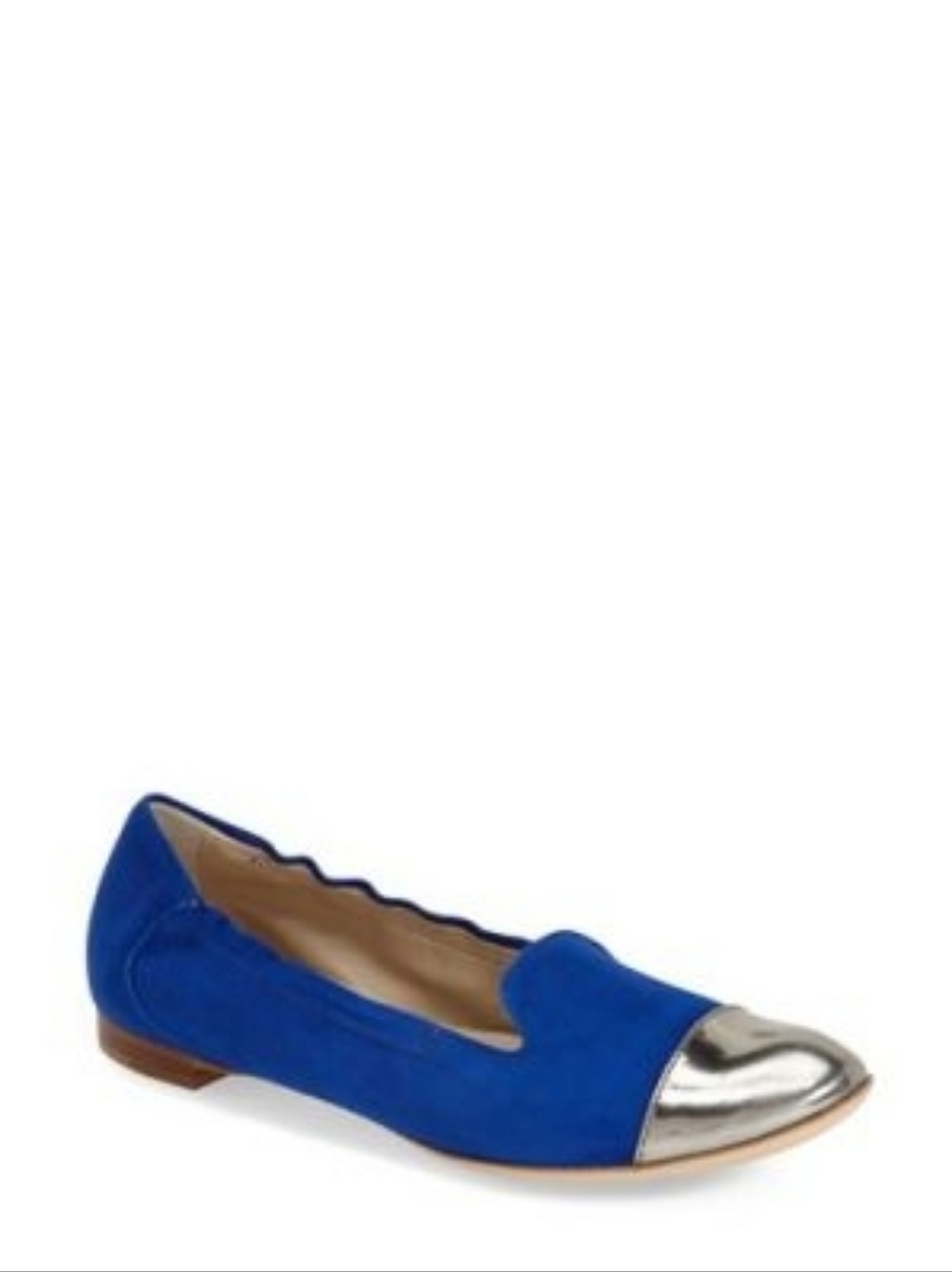 AGL Cap Toe Smoking Flat Royal Blue Suede Metallic Gunmetal Size 41.5